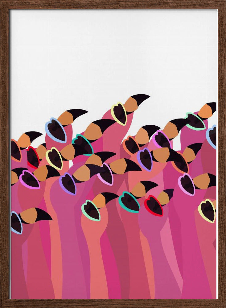 Flock flamingo white - Stretched Canvas, Poster or Fine Art Print I Heart Wall Art