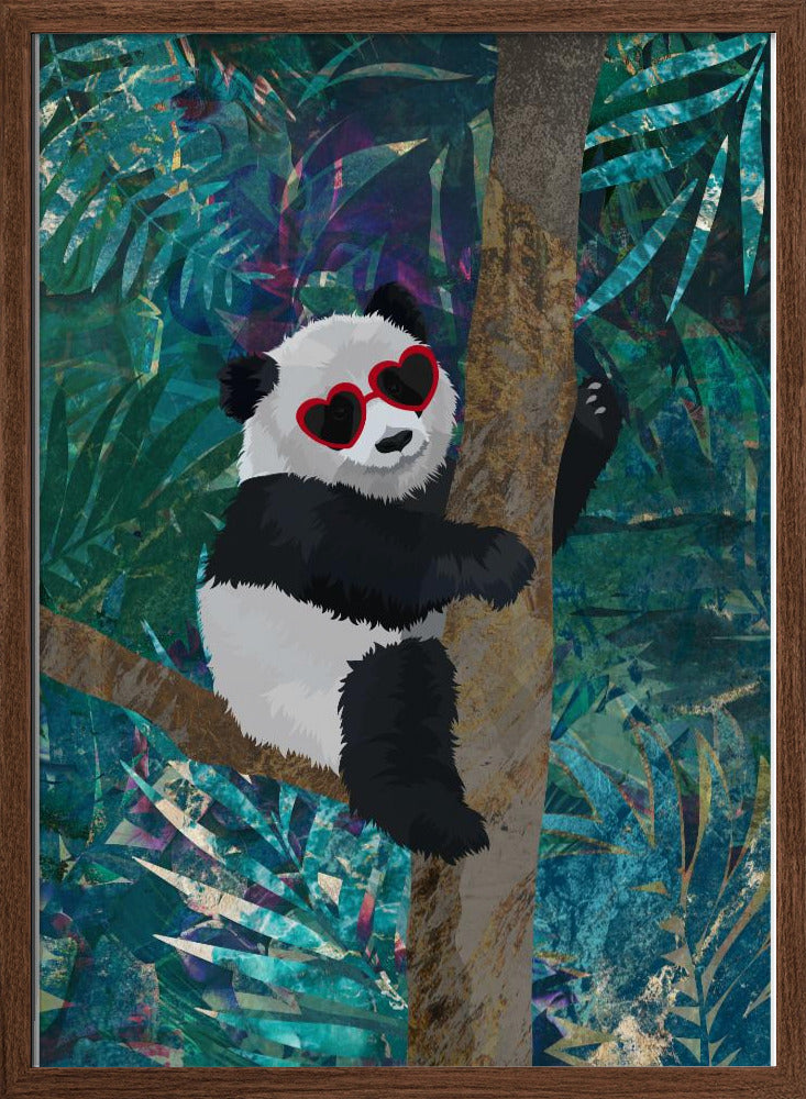 Jungle Panda - Stretched Canvas, Poster or Fine Art Print I Heart Wall Art