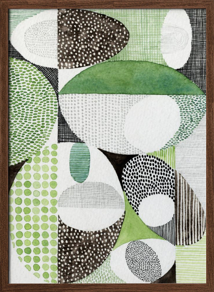 Geometric Shapes With Patterns - Stretched Canvas, Poster or Fine Art Print I Heart Wall Art