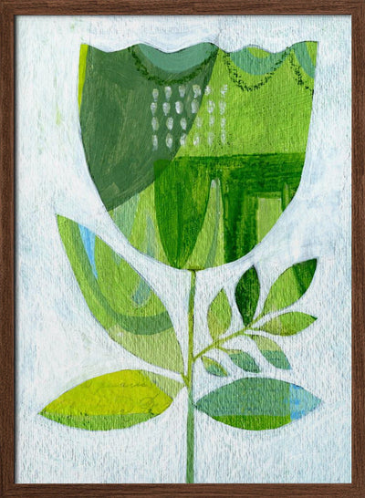 Abstract Tulip Green - Stretched Canvas, Poster or Fine Art Print I Heart Wall Art