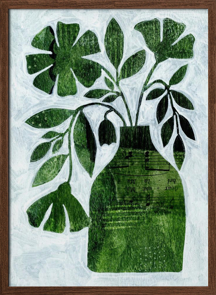 Abstract Green Floral - Stretched Canvas, Poster or Fine Art Print I Heart Wall Art