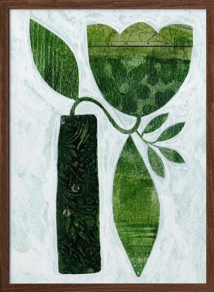 Abstract Green Tulip - Stretched Canvas, Poster or Fine Art Print I Heart Wall Art