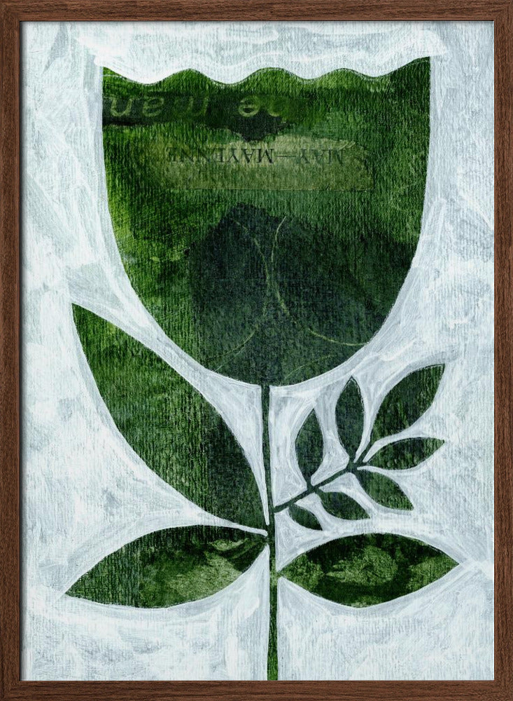 Abstract Green Tulip - Stretched Canvas, Poster or Fine Art Print I Heart Wall Art