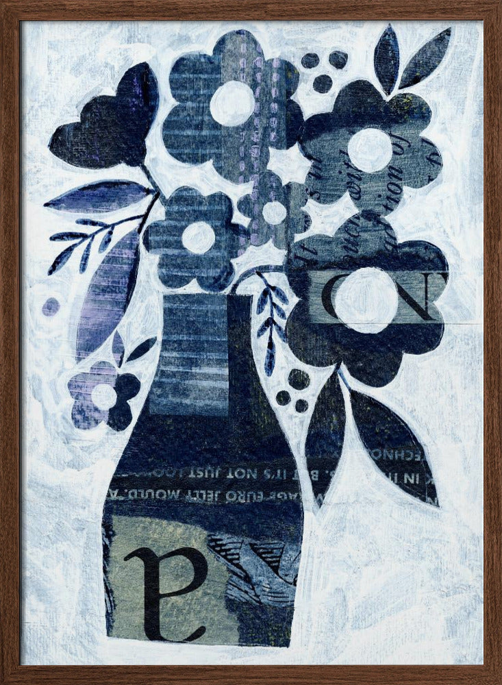 Indigo Blue Daisy - Stretched Canvas, Poster or Fine Art Print I Heart Wall Art