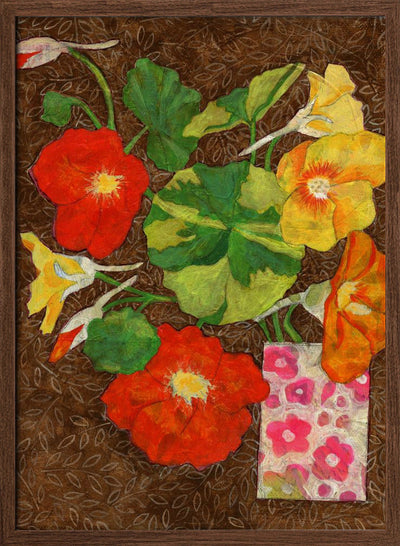 Colorful Nasturtium Flowers - Stretched Canvas, Poster or Fine Art Print I Heart Wall Art