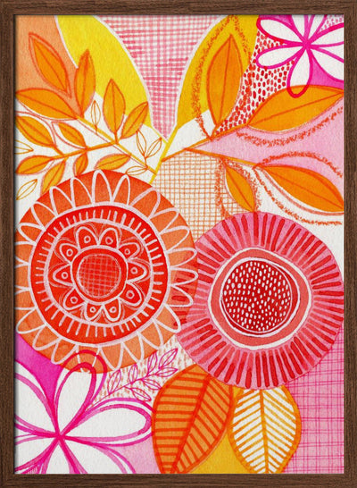 Hot Floral - Stretched Canvas, Poster or Fine Art Print I Heart Wall Art