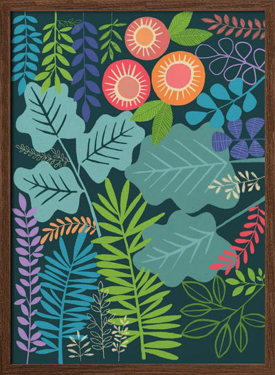 Modern Botanical Multi Colour - Stretched Canvas, Poster or Fine Art Print I Heart Wall Art