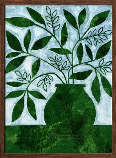 Green Leaves Still Life - Stretched Canvas, Poster or Fine Art Print I Heart Wall Art