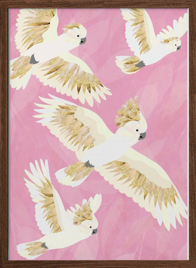 Cockatoos flying - Stretched Canvas, Poster or Fine Art Print I Heart Wall Art