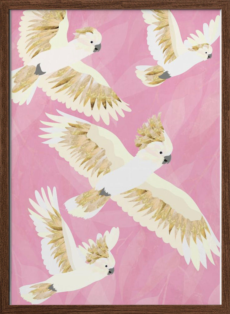 Cockatoos flying - Stretched Canvas, Poster or Fine Art Print I Heart Wall Art