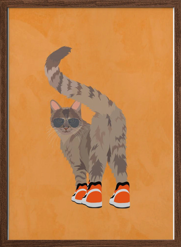 Cat wearing sneakers - Stretched Canvas, Poster or Fine Art Print I Heart Wall Art
