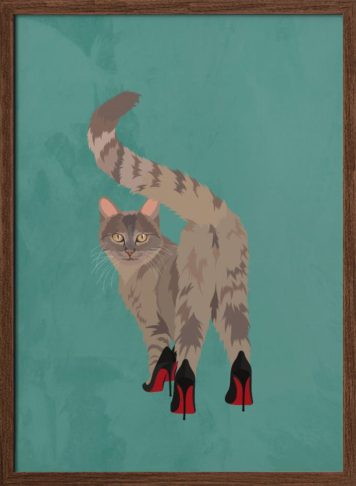 Kitten in heels - Stretched Canvas, Poster or Fine Art Print I Heart Wall Art