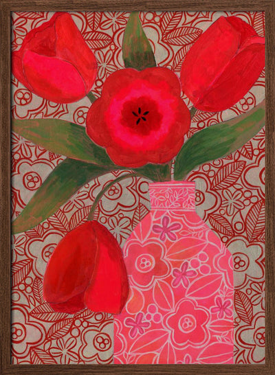 Red Tulips - Stretched Canvas, Poster or Fine Art Print I Heart Wall Art