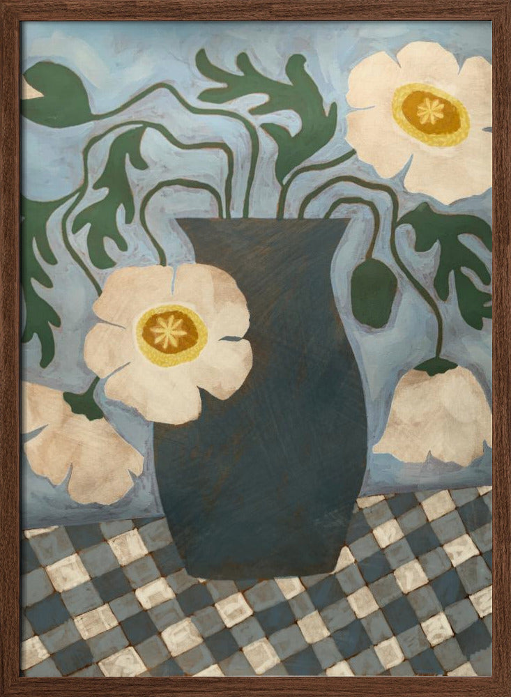 White Icelandic Poppies - Stretched Canvas, Poster or Fine Art Print I Heart Wall Art