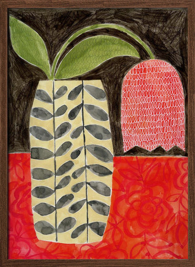 Red Tulip In A Modern Vase - Stretched Canvas, Poster or Fine Art Print I Heart Wall Art