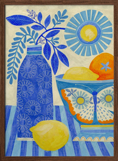 Butterfly Fruit Bowl - Stretched Canvas, Poster or Fine Art Print I Heart Wall Art