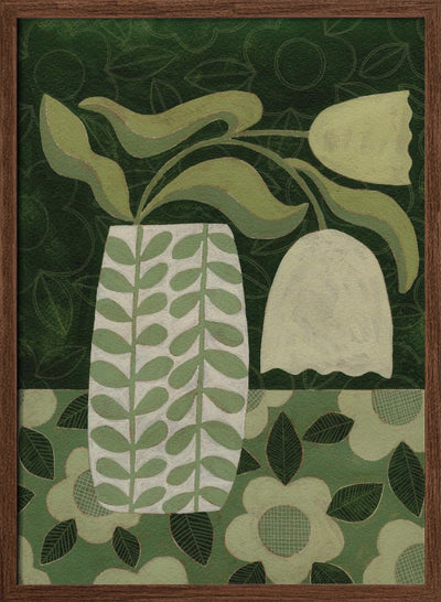 Green Tulip Still Life - Stretched Canvas, Poster or Fine Art Print I Heart Wall Art