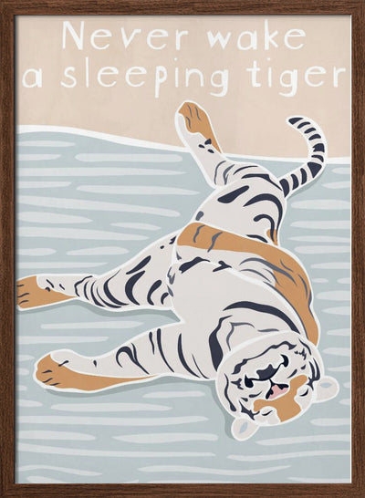Never wake a sleeping tiger - Stretched Canvas, Poster or Fine Art Print I Heart Wall Art