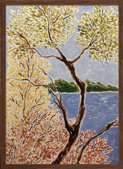 Autumn By The Lake - Stretched Canvas, Poster or Fine Art Print