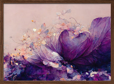 Purple Wild Flowers - Stretched Canvas, Poster or Fine Art Print I Heart Wall Art