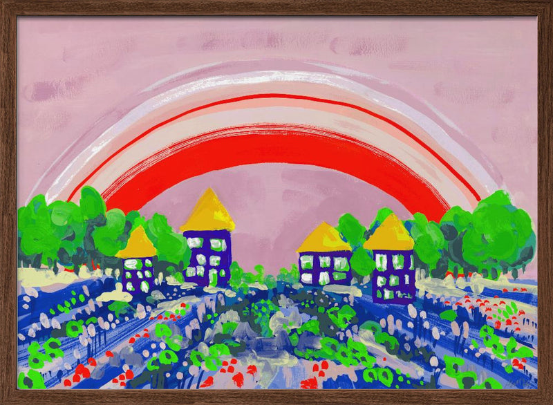 Red Rainbow - Stretched Canvas, Poster or Fine Art Print I Heart Wall Art