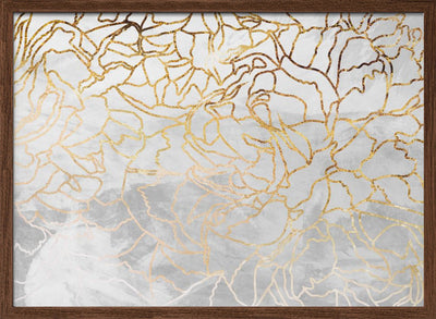 Abstract gold line art wall mural - Stretched Canvas, Poster or Fine Art Print I Heart Wall Art