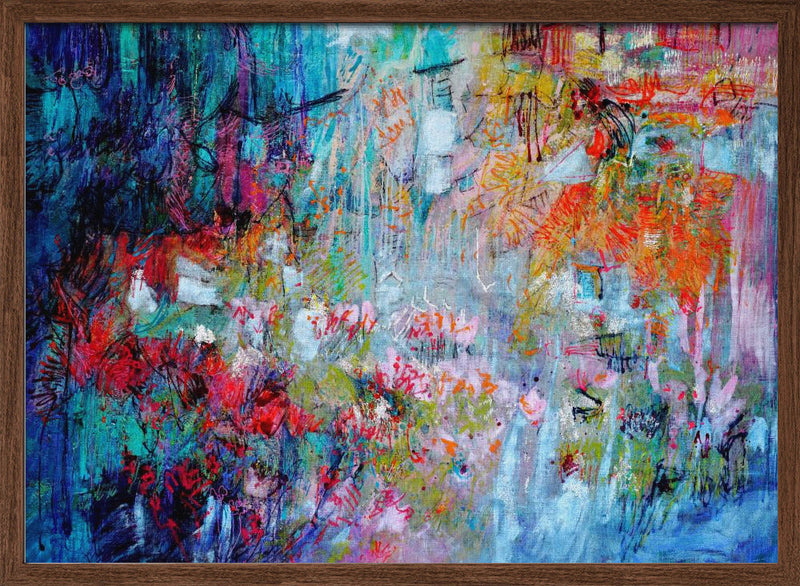 Chaotic Bloomscape - Stretched Canvas, Poster or Fine Art Print I Heart Wall Art