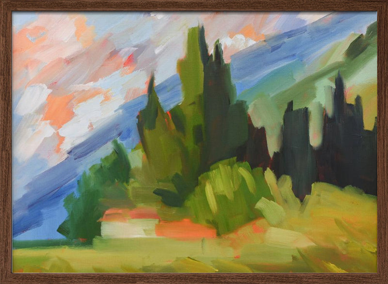 Tuscan Mountainside - Stretched Canvas, Poster or Fine Art Print I Heart Wall Art