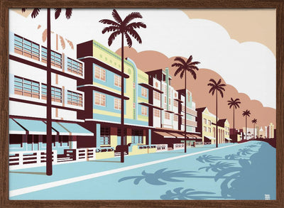 Miami Oceandrive - Stretched Canvas, Poster or Fine Art Print I Heart Wall Art