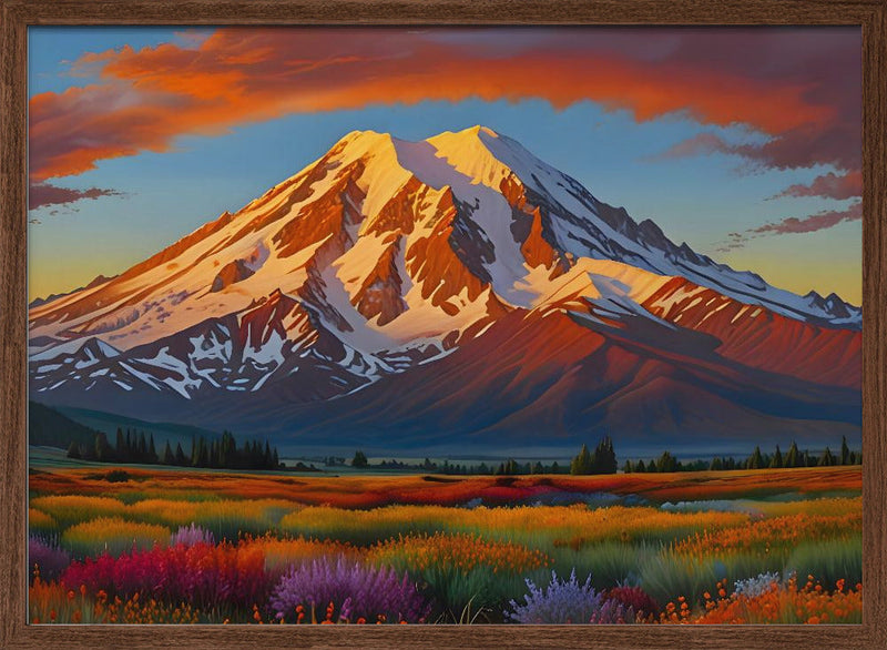 Crimson Clouds Over the Valley - Stretched Canvas, Poster or Fine Art Print I Heart Wall Art