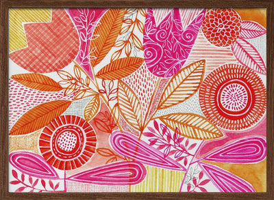 Layered Botanical Watercolour - Stretched Canvas, Poster or Fine Art Print I Heart Wall Art