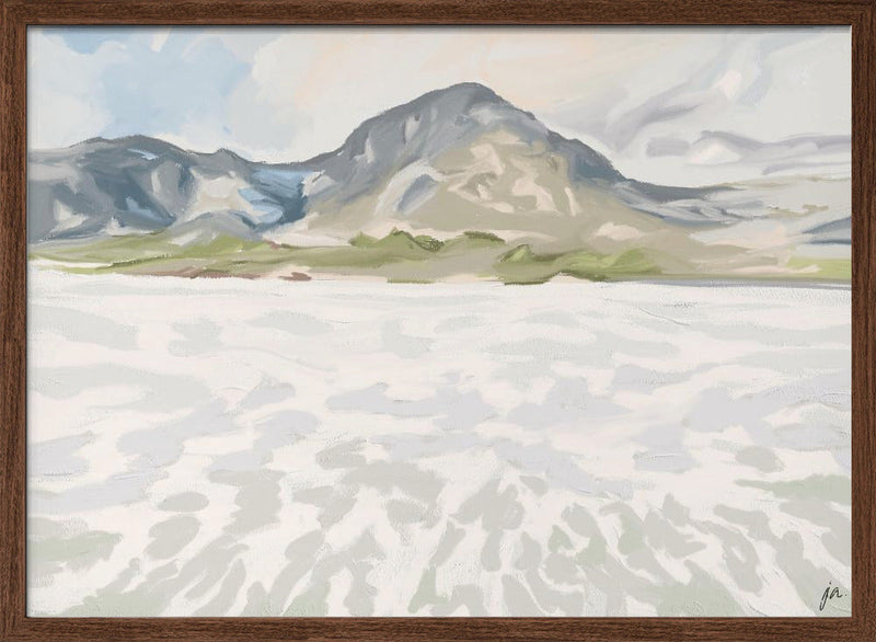 Snowy Mountain View - Stretched Canvas, Poster or Fine Art Print I Heart Wall Art