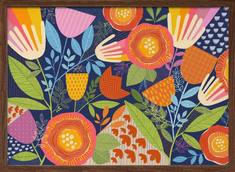 A Rainbow Garden - Stretched Canvas, Poster or Fine Art Print I Heart Wall Art