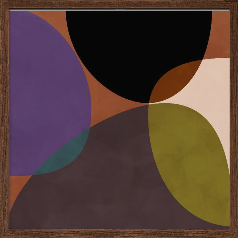 Mid Circles Terracotta Blck2 - Square Stretched Canvas, Poster or Fine Art Print I Heart Wall Art