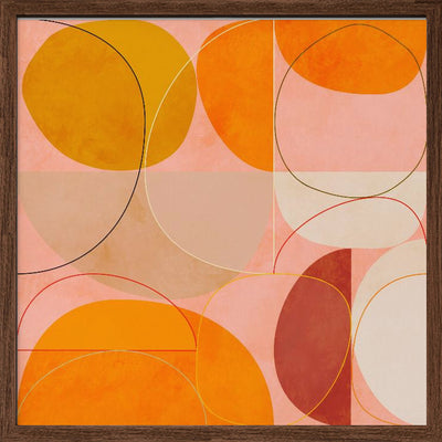 Mid Century Curry Yellow Blush Spring - Square Stretched Canvas, Poster or Fine Art Print I Heart Wall Art