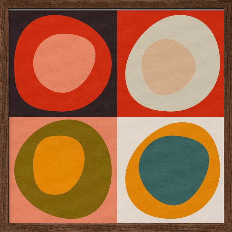 Bauhaus Modern Bold 2 - Square Stretched Canvas, Poster or Fine Art Print I Heart Wall Art