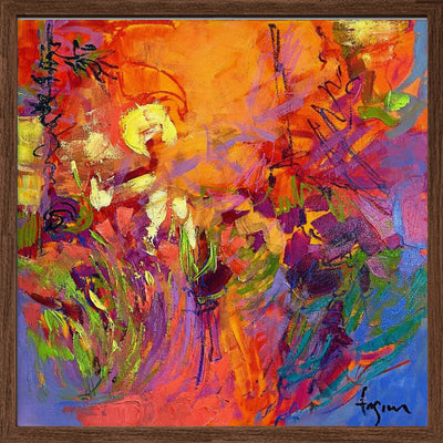 Vivid Sunburst - Square Stretched Canvas, Poster or Fine Art Print I Heart Wall Art