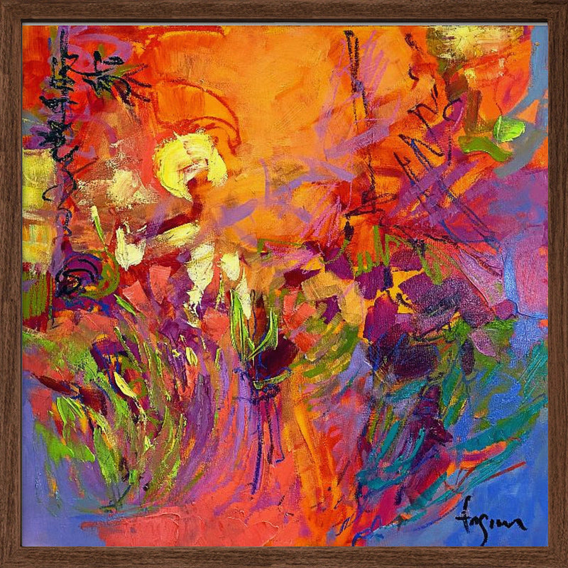 Vivid Sunburst - Square Stretched Canvas, Poster or Fine Art Print I Heart Wall Art