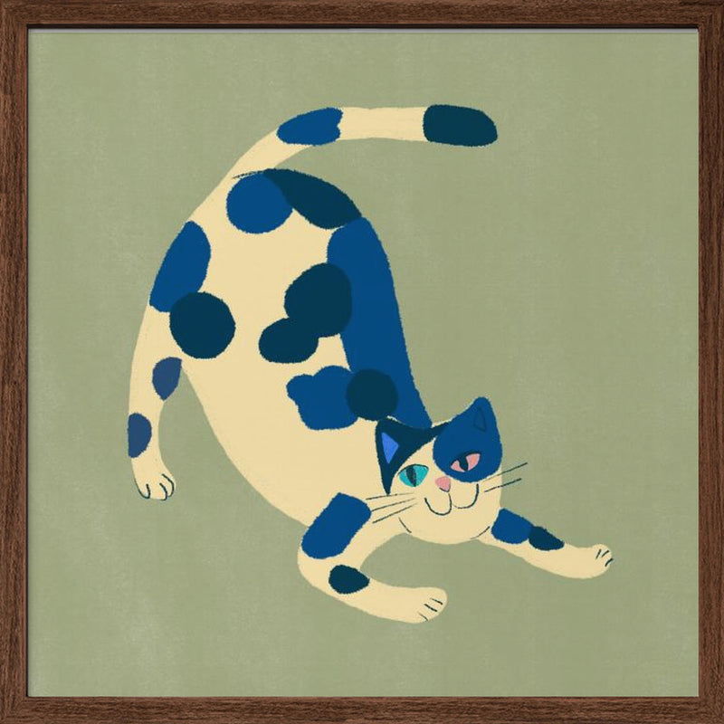 Pouncing cat - Square Stretched Canvas, Poster or Fine Art Print I Heart Wall Art