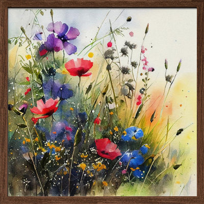 Idyllic Meadow (6) - Square Stretched Canvas, Poster or Fine Art Print I Heart Wall Art