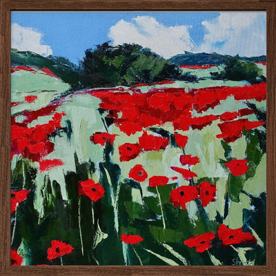 Poppies - Square Stretched Canvas, Poster or Fine Art Print I Heart Wall Art