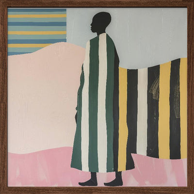 Man In Stripes - Square Stretched Canvas, Poster or Fine Art Print I Heart Wall Art