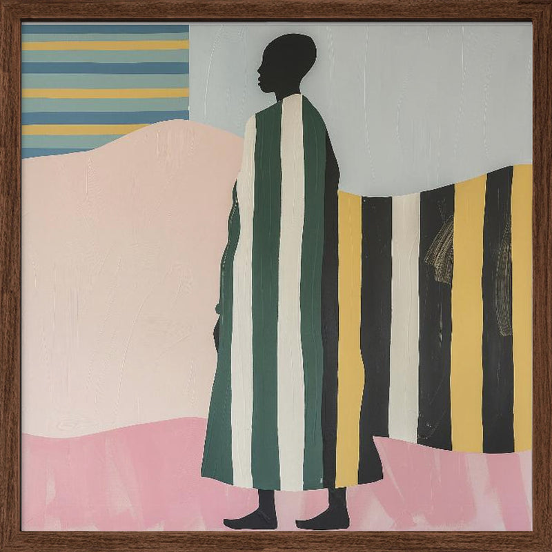 Man In Stripes - Square Stretched Canvas, Poster or Fine Art Print I Heart Wall Art