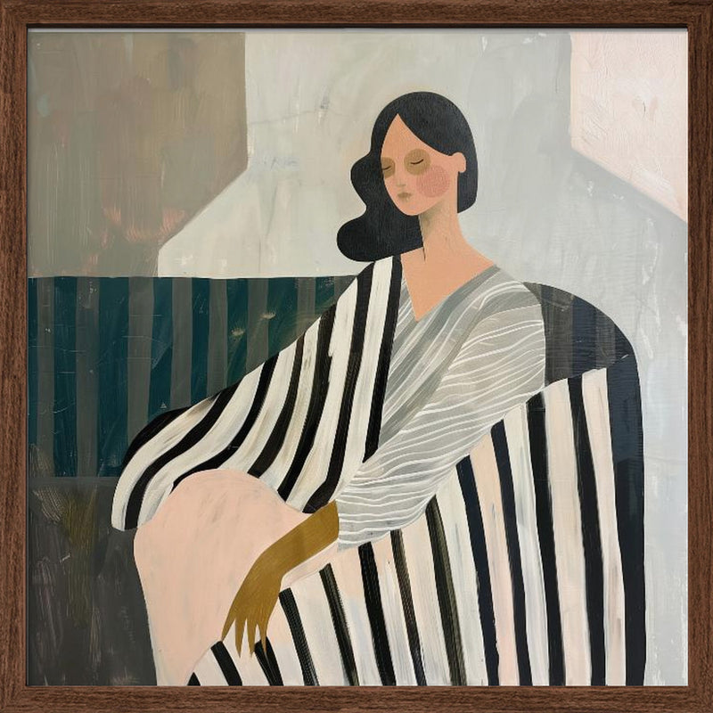 Woman In Recline - Square Stretched Canvas, Poster or Fine Art Print I Heart Wall Art