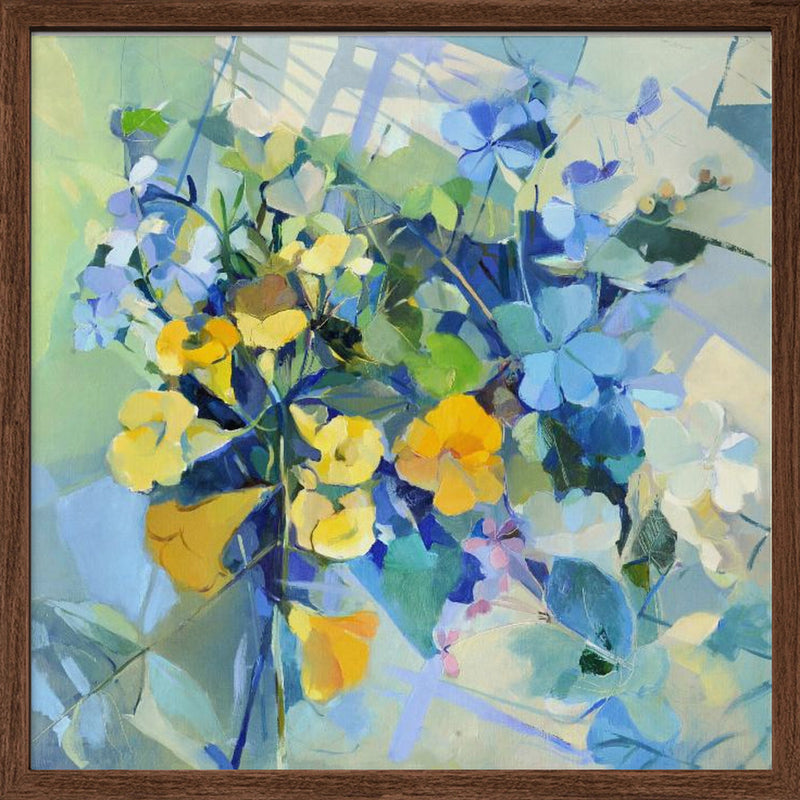 Wellow Oil Canvas  100 100  2011 - Square Stretched Canvas, Poster or Fine Art Print I Heart Wall Art