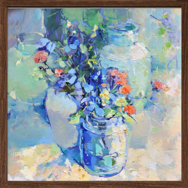 Wild Flowers - Square Stretched Canvas, Poster or Fine Art Print I Heart Wall Art