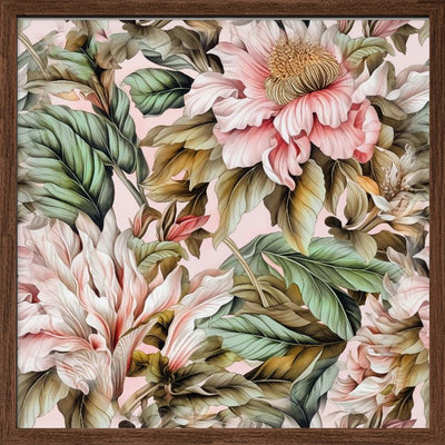 Watercolor Botany Floral Art 17 - Square Stretched Canvas, Poster or Fine Art Print I Heart Wall Art