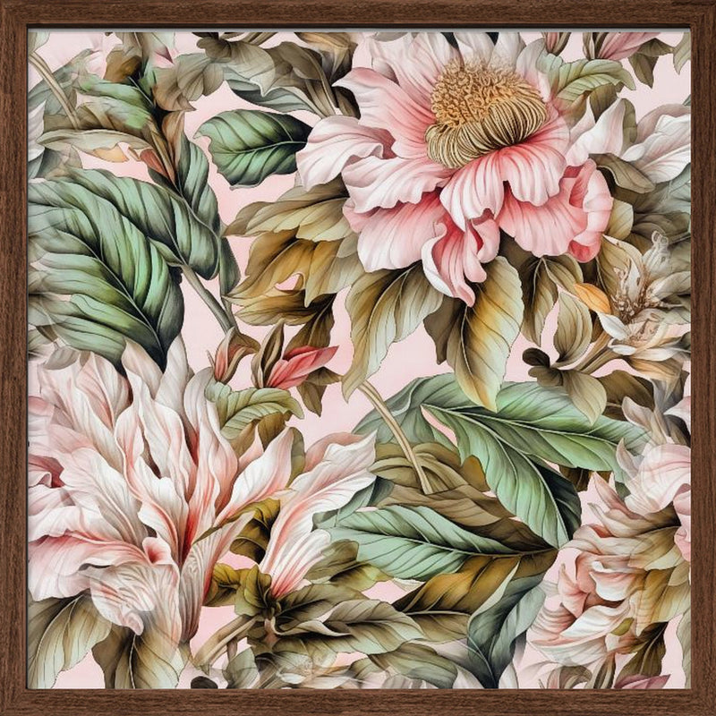 Watercolor Botany Floral Art 17 - Square Stretched Canvas, Poster or Fine Art Print I Heart Wall Art