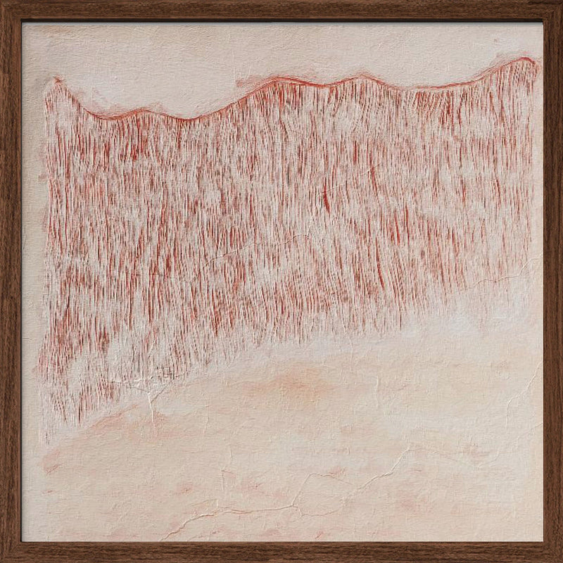 Crimson Wavescape - Square Stretched Canvas, Poster or Fine Art Print I Heart Wall Art