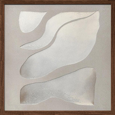 Flowing Shapes in Soft Neutral Tones - Square Stretched Canvas, Poster or Fine Art Print I Heart Wall Art